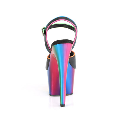 ADORE-709RC-02 *7" Heel, 2 3/4" Chrome Plated PF Ankle Strap Sandal