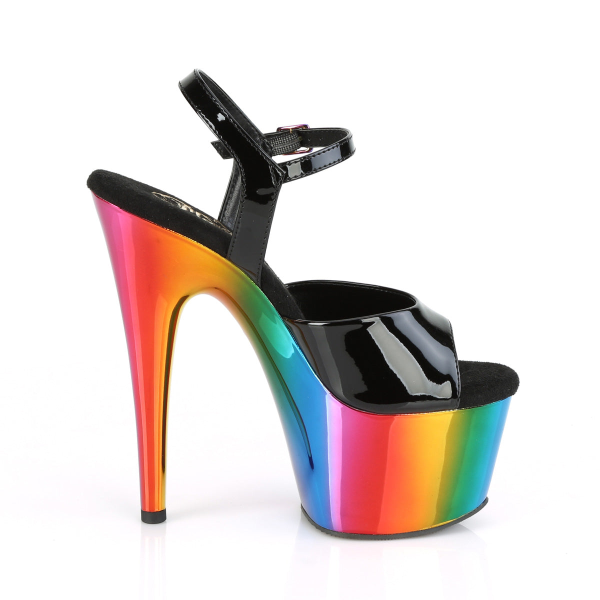 ADORE-709RC *7" Heel, 2 3/4" Chrome Plated PF Ankle Strap Sandal