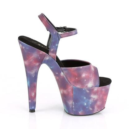 ADORE-709REFL *7" Heel, 2 3/4" PF Ankle Strap Sandal w/ Reflective Effect