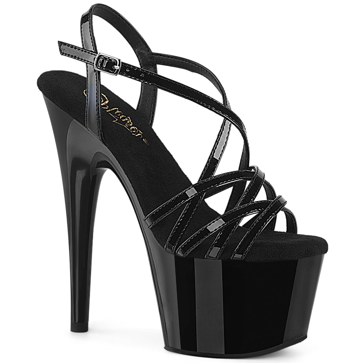 ADORE-713 7" Heel, 2 3/4" PF Criss Cross Strap Sandal