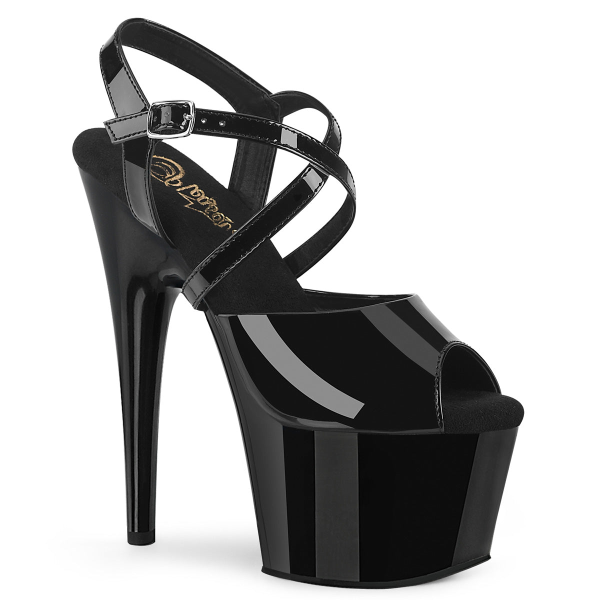 ADORE-724 7" Heel, 2 3/4" PF Peep Toe Criss Cross Strap Sandal
