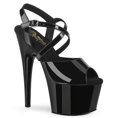 ADORE-724 7" Heel, 2 3/4" PF Peep Toe Criss Cross Strap Sandal