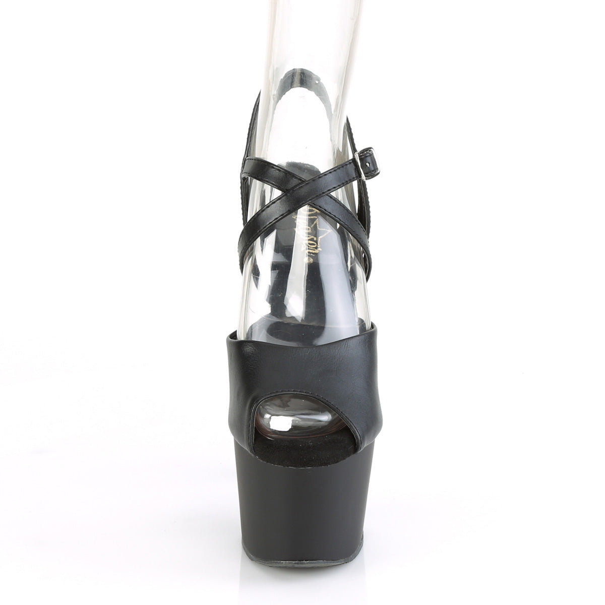 ADORE-724 7" Heel, 2 3/4" PF Peep Toe Criss Cross Strap Sandal