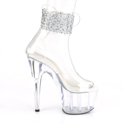 ADORE-724RS-02 7" Heel, 2 3/4" PF Ankle Cuff Sandal w/RS, Back Zip