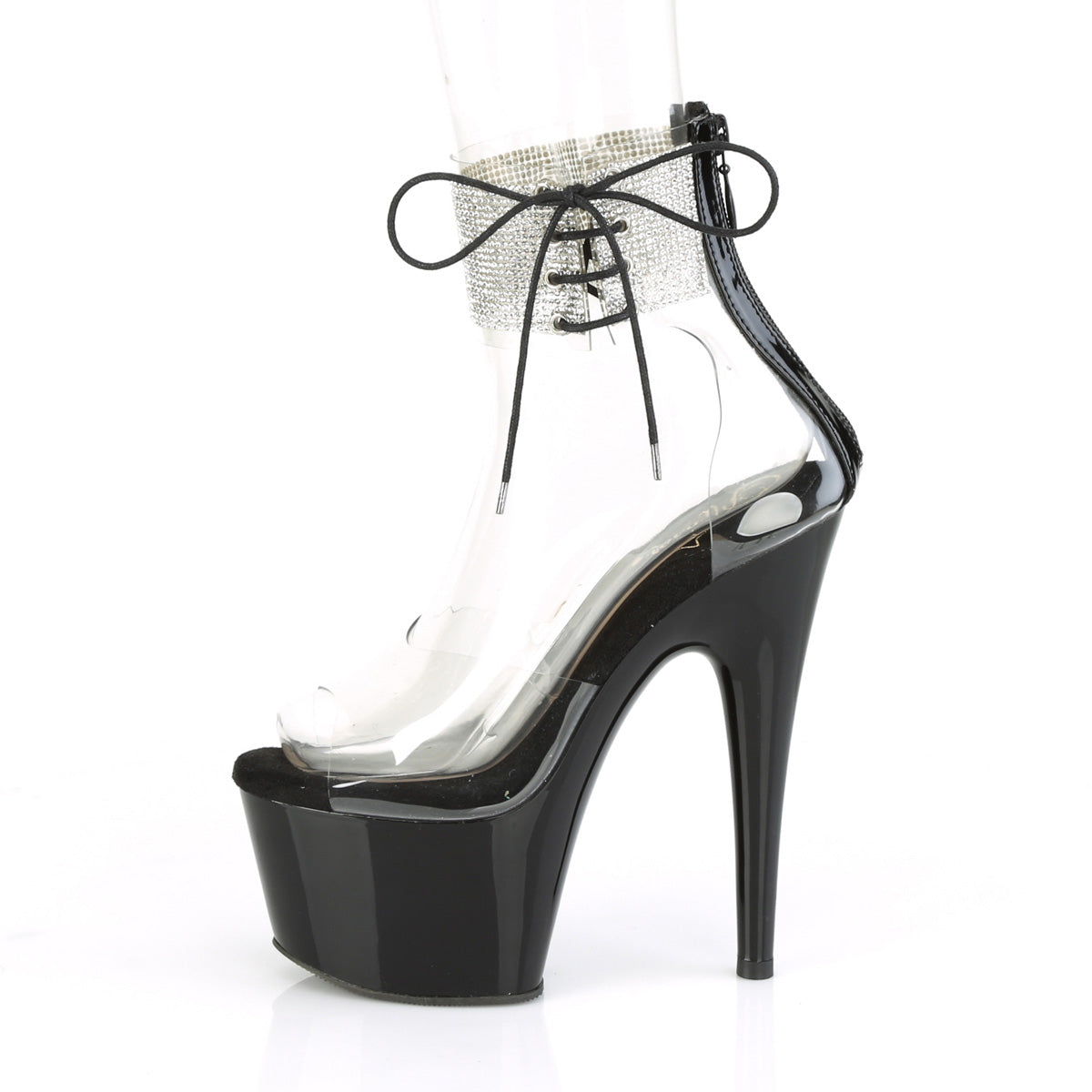 ADORE-724RS *7" Heel, 2 3/4" PF RS Ankle Cuff Sandal, Back Zip