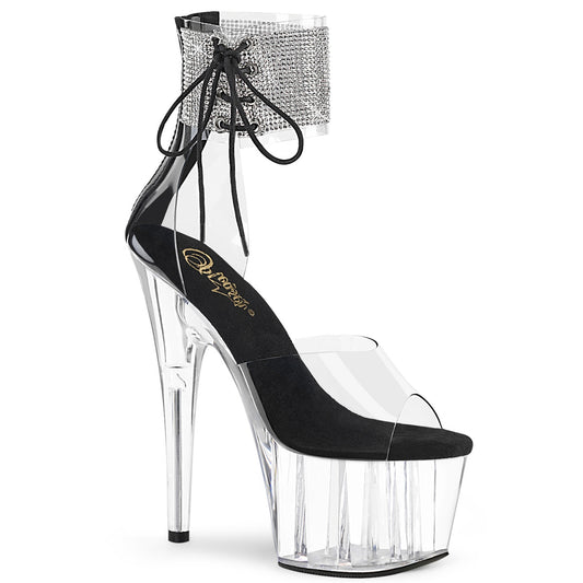 ADORE-724RS 7" Heel, 2 3/4" PF Ankle Cuff Sandal w/RS, Back Zip