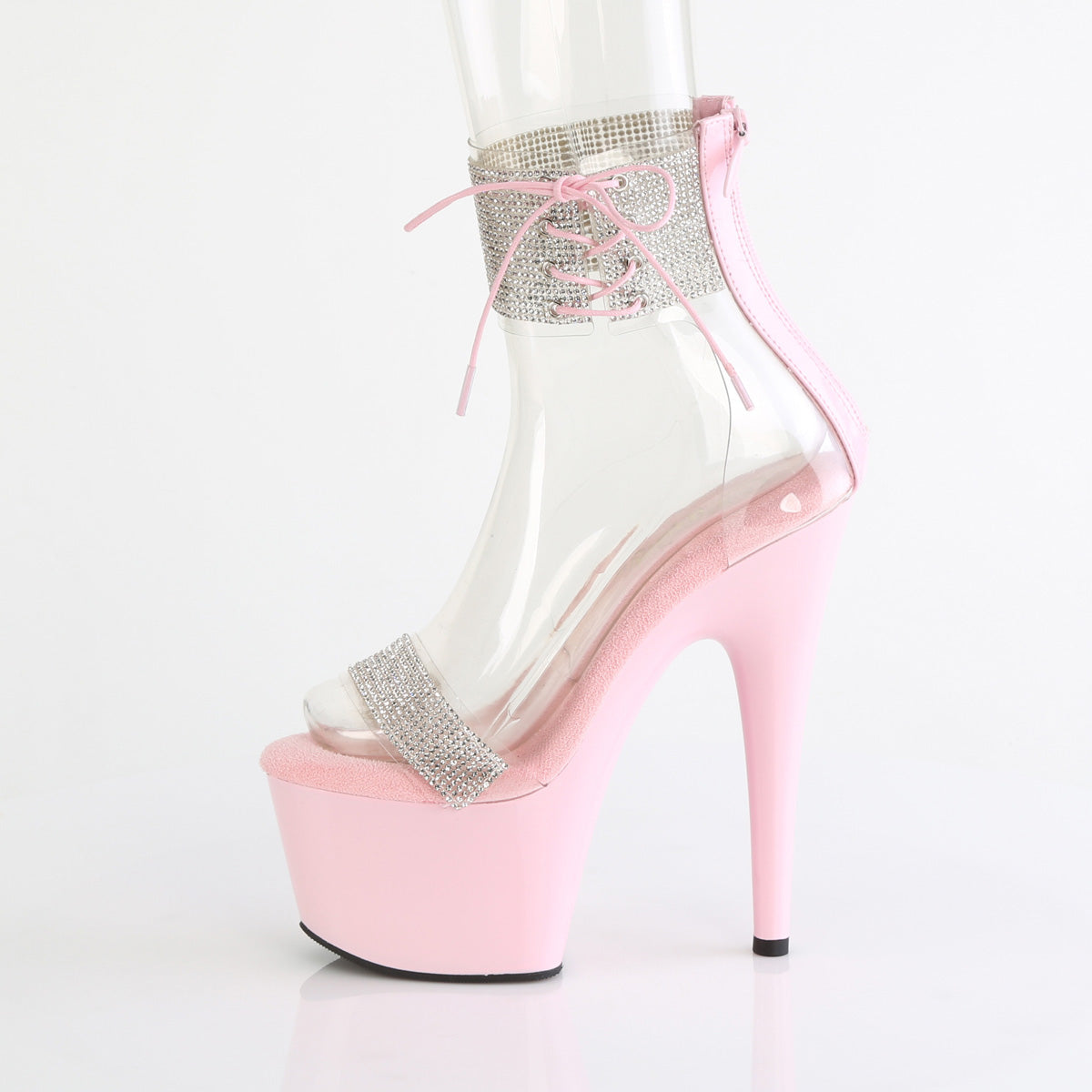 ADORE-727RS 7" Heel, 2 3/4" PF Ankle Cuff Sandal w/RS, Back Zip