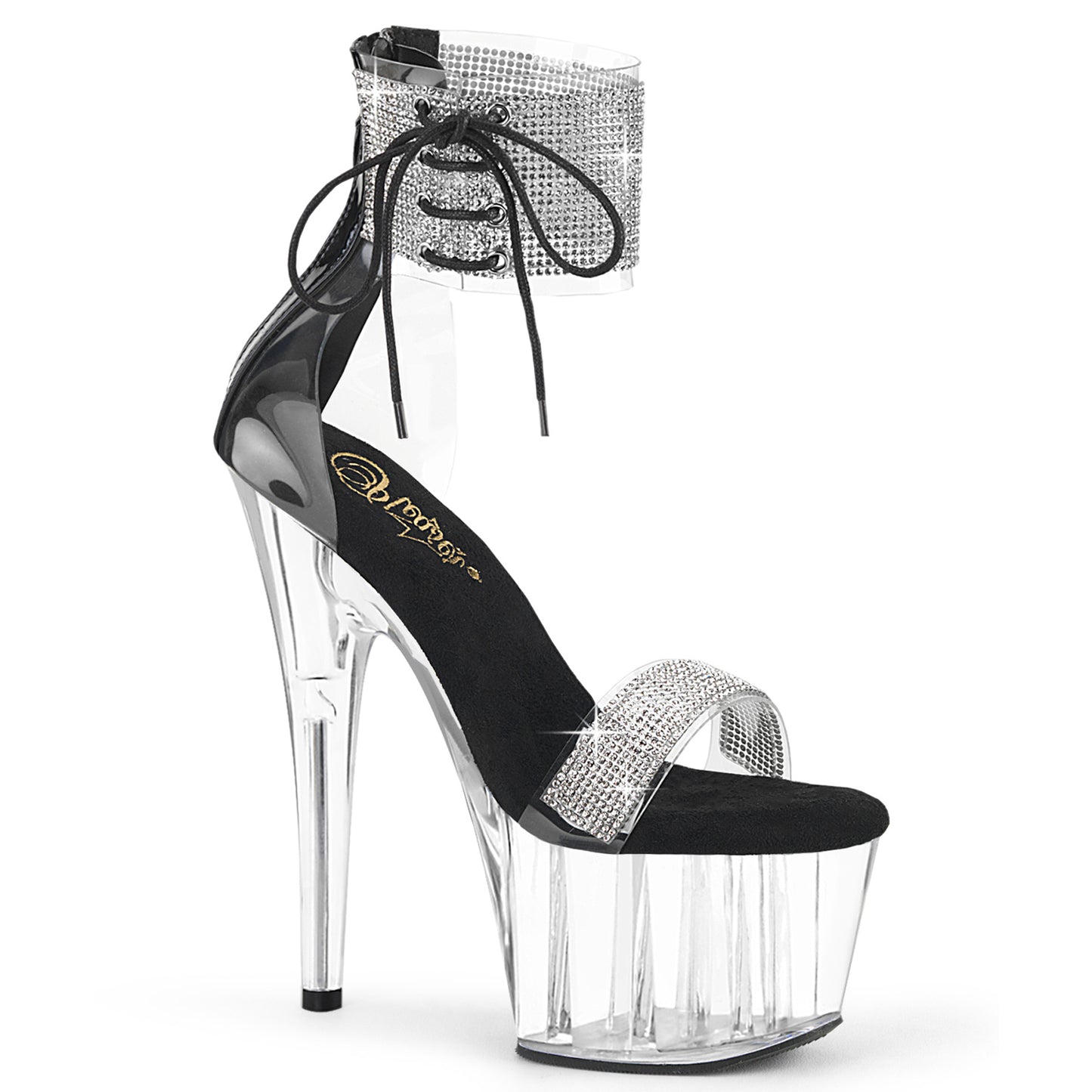 ADORE-727RS 7" Heel, 2 3/4" PF Ankle Cuff Sandal w/RS, Back Zip