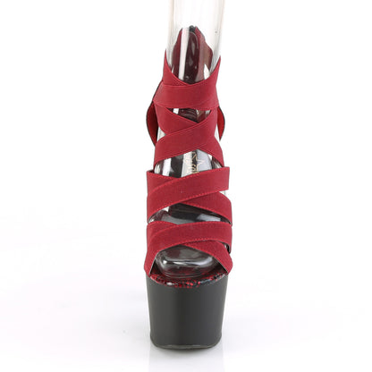 ADORE-748SP *7" Heel, 2 3/4" PF Close Back Criss Cross Sandal, Back Zip