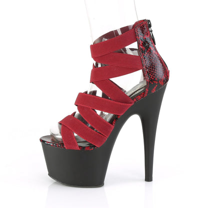 ADORE-748SP *7" Heel, 2 3/4" PF Close Back Criss Cross Sandal, Back Zip