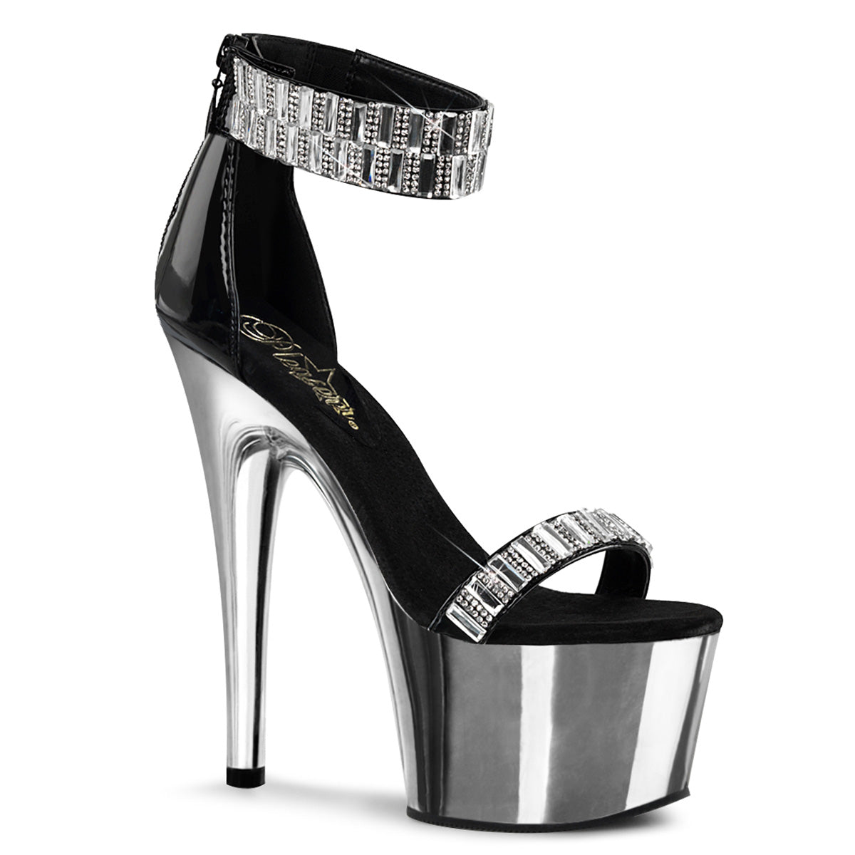 ADORE-769RS 7" Heel, 2 3/4" PF Ankle Cuff Sandal w/RS, Back Zip