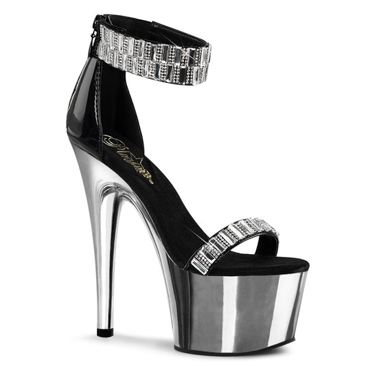 ADORE-769RS 7" Heel, 2 3/4" PF Ankle Cuff Sandal w/RS, Back Zip