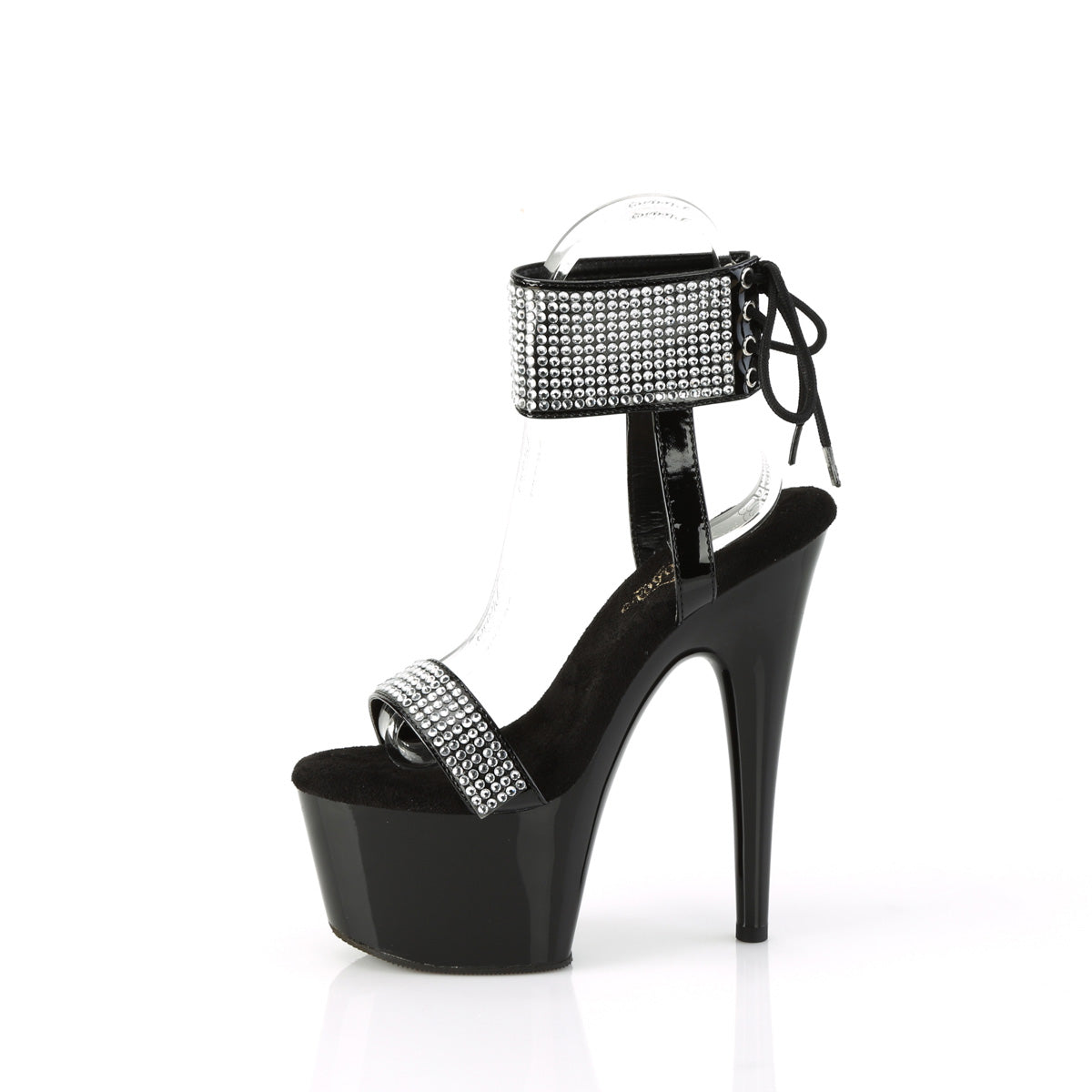 ADORE-770 7" Heel, 2 3/4" PF Lace-Up Back Ankle Cuff Sandal w/RS