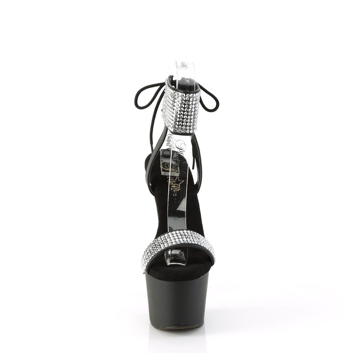 ADORE-770 7" Heel, 2 3/4" PF Lace-Up Back Ankle Cuff Sandal w/RS