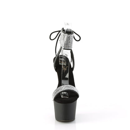 ADORE-770 7" Heel, 2 3/4" PF Lace-Up Back Ankle Cuff Sandal w/RS