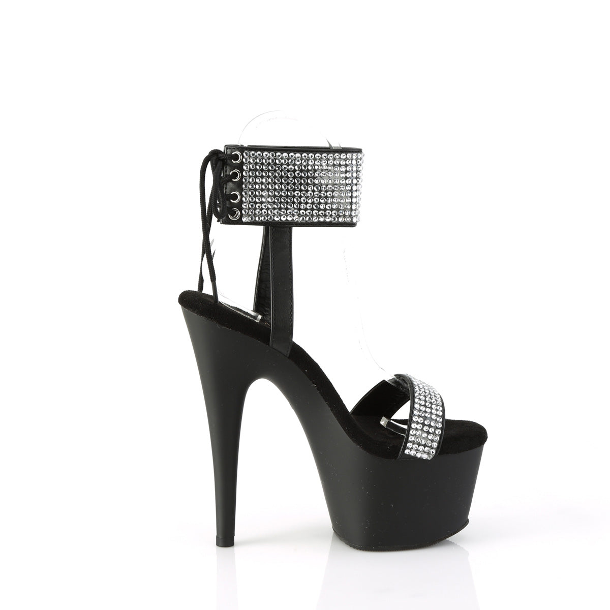ADORE-770 *7" Heel, 2 3/4" PF Lace-Up Back Ankle Cuff Sandal w/RS
