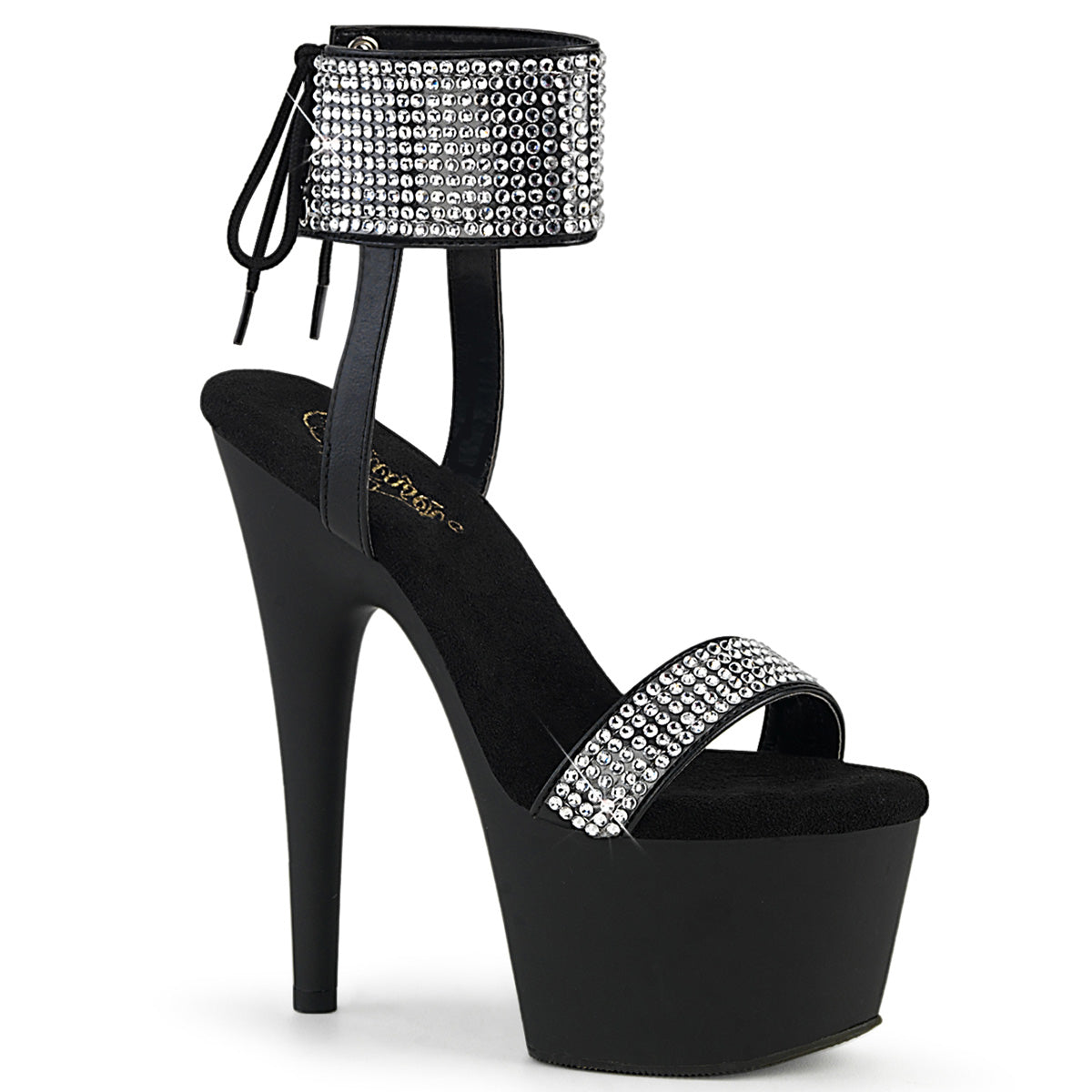 ADORE-770 7" Heel, 2 3/4" PF Lace-Up Back Ankle Cuff Sandal w/RS