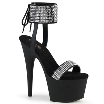 ADORE-770 7" Heel, 2 3/4" PF Lace-Up Back Ankle Cuff Sandal w/RS