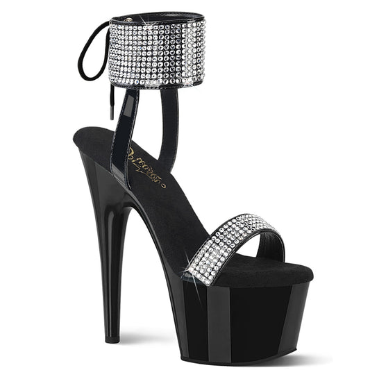 ADORE-770 7" Heel, 2 3/4" PF Lace-Up Back Ankle Cuff Sandal w/RS