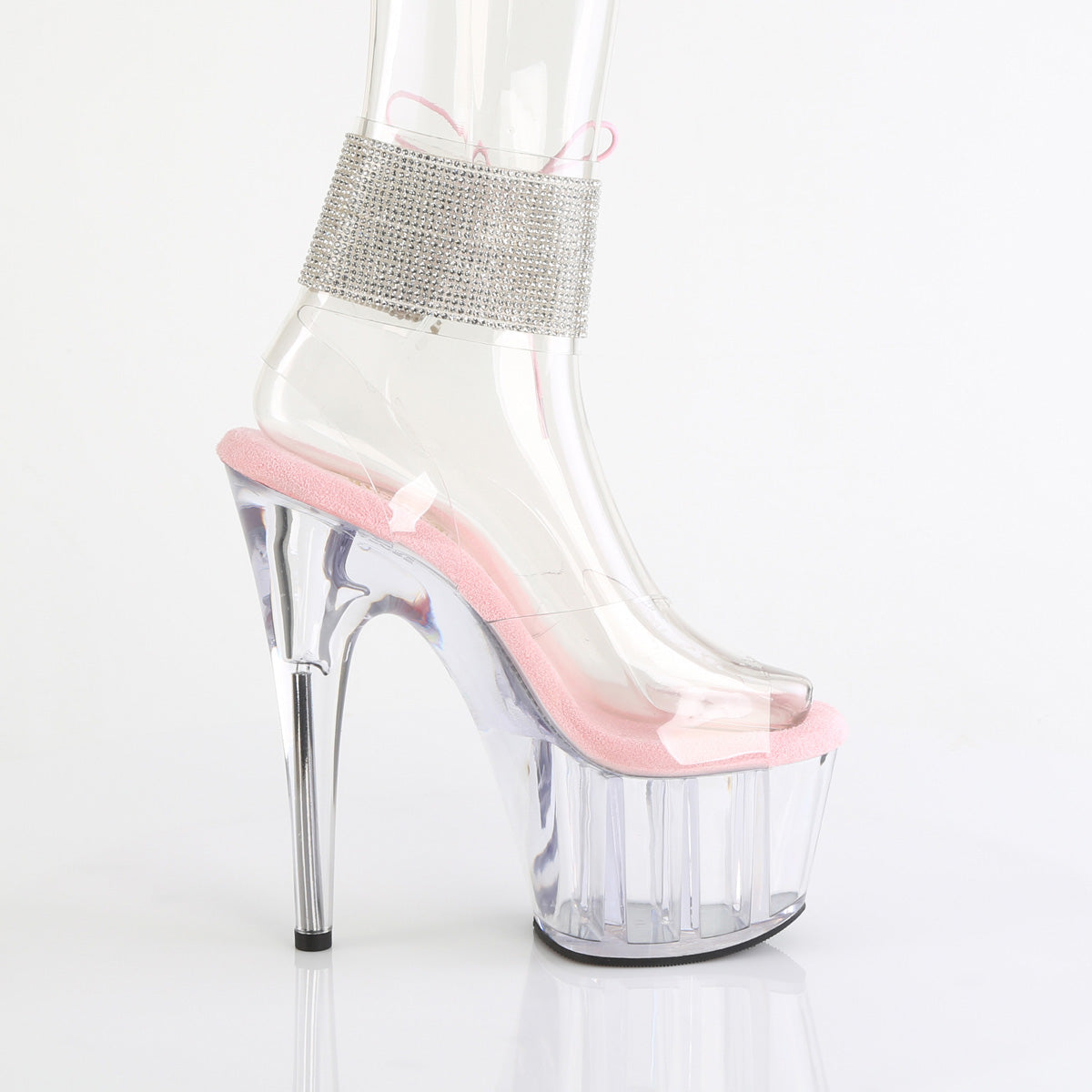 ADORE-791-2RS *7" Heel, 2 3/4" PF Rhinestoned Ankle Cuff Sandal