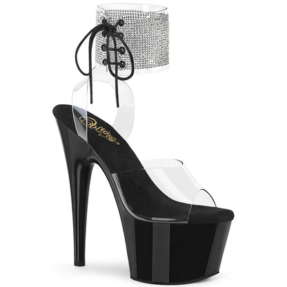 ADORE-791-2RS *7" Heel, 2 3/4" PF Rhinestoned Ankle Cuff Sandal