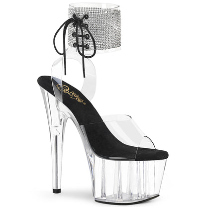 ADORE-791-2RS *7" Heel, 2 3/4" PF Rhinestoned Ankle Cuff Sandal