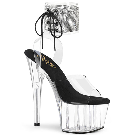 ADORE-791-2RS *7" Heel, 2 3/4" PF Rhinestoned Ankle Cuff Sandal