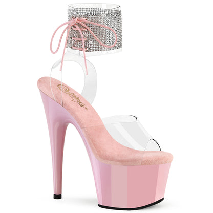 ADORE-791-2RS *7" Heel, 2 3/4" PF Rhinestoned Ankle Cuff Sandal