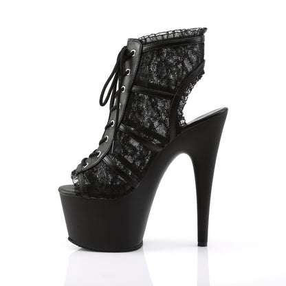 ADORE-796LC 7" Heel, 2 3/4" PF Open Toe/Heel Lace Overlay Bootie