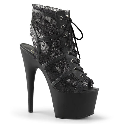 ADORE-796LC 7" Heel, 2 3/4" PF Open Toe/Heel Lace Overlay Bootie