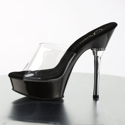 ALLURE-601 5 1/2" Heel 1 1/2" PF Chrome Heel Sandal