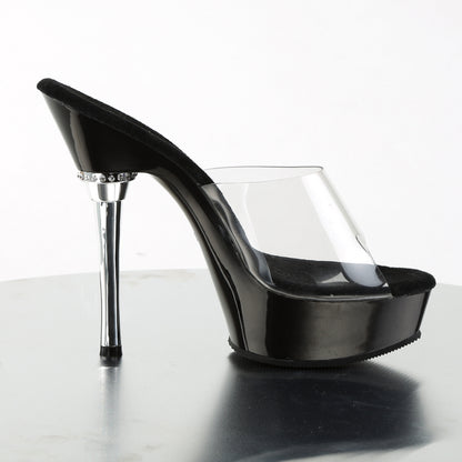 ALLURE-601 5 1/2" Heel 1 1/2" PF Chrome Heel Sandal