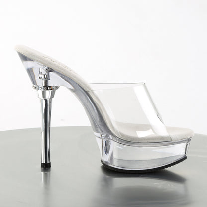 ALLURE-601 5 1/2" Heel 1 1/2" PF Chrome Heel Sandal