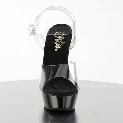 ALLURE-608 *5 1/2" Heel 1 1/2" PF Chrome Heel Ankle Strap Sandal