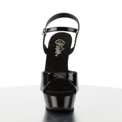 ALLURE-609 5 1/2" Heel 1 1/2" PF Chrome Heel Ankle Strap Sandal