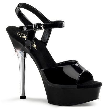 ALLURE-609 5 1/2" Heel 1 1/2" PF Chrome Heel Ankle Strap Sandal
