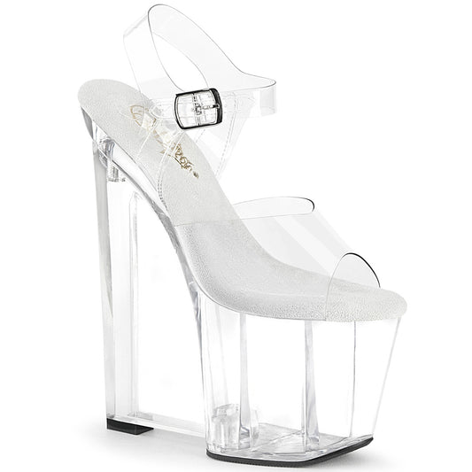 AMAZE-808 8" Wedge Heel, 3 1/2" PF Ankle Strap Sandal
