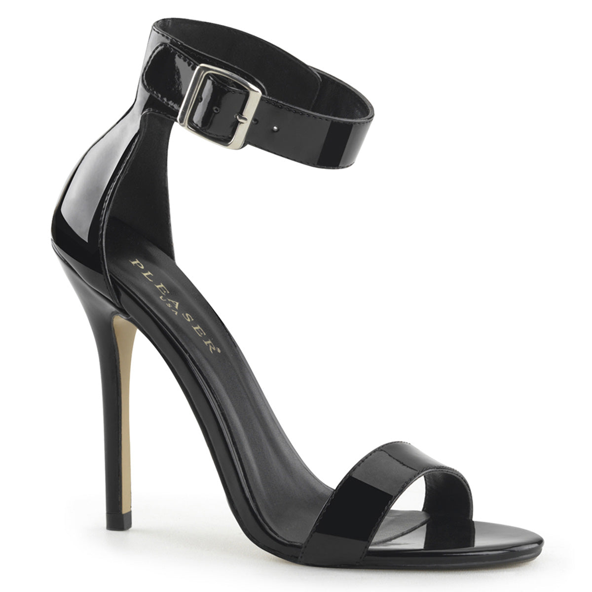AMUSE-10 5" Heel, Closed Back Sandal W/ Buckled Ankle Strap