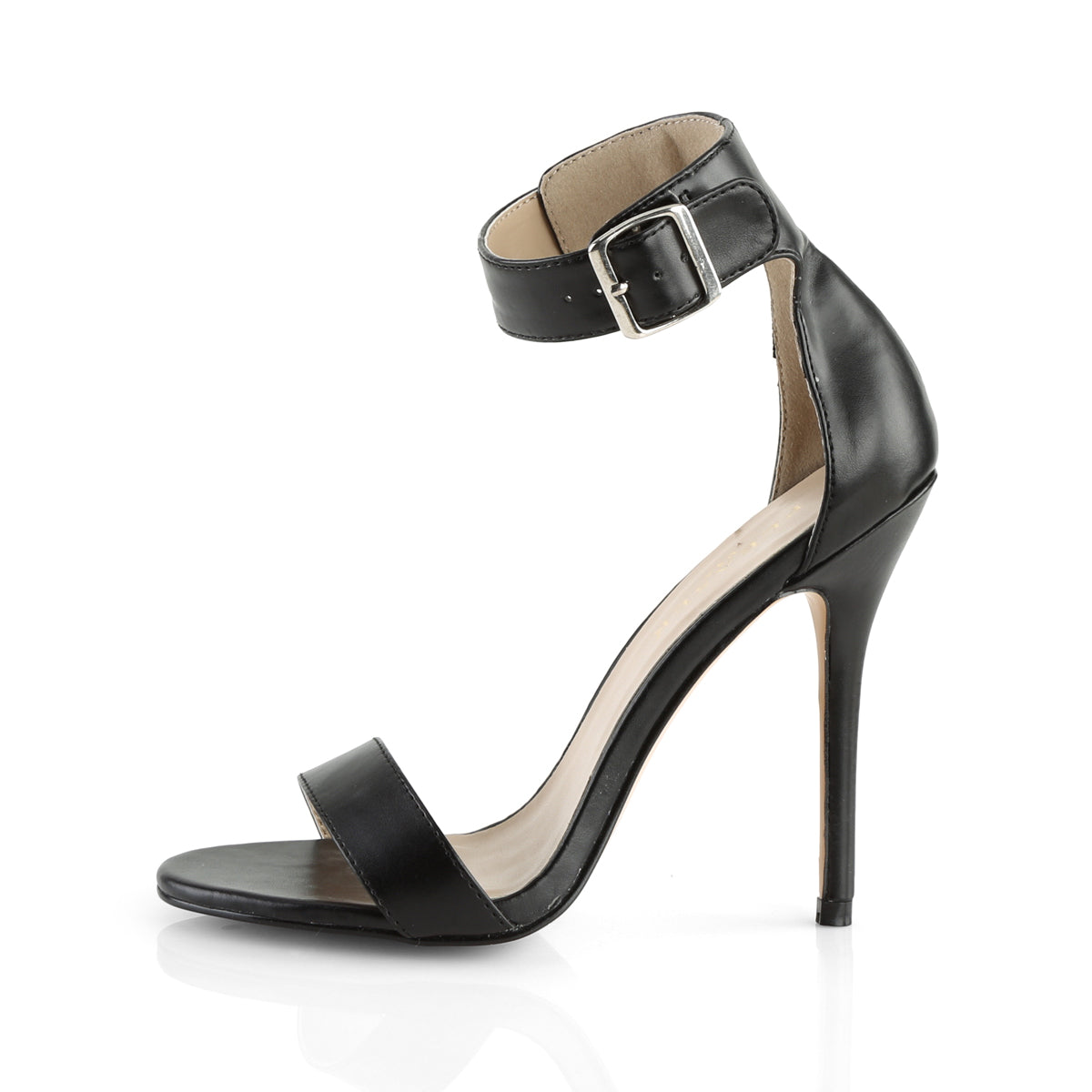 AMUSE-10 5" Heel, Closed Back Sandal W/ Buckled Ankle Strap