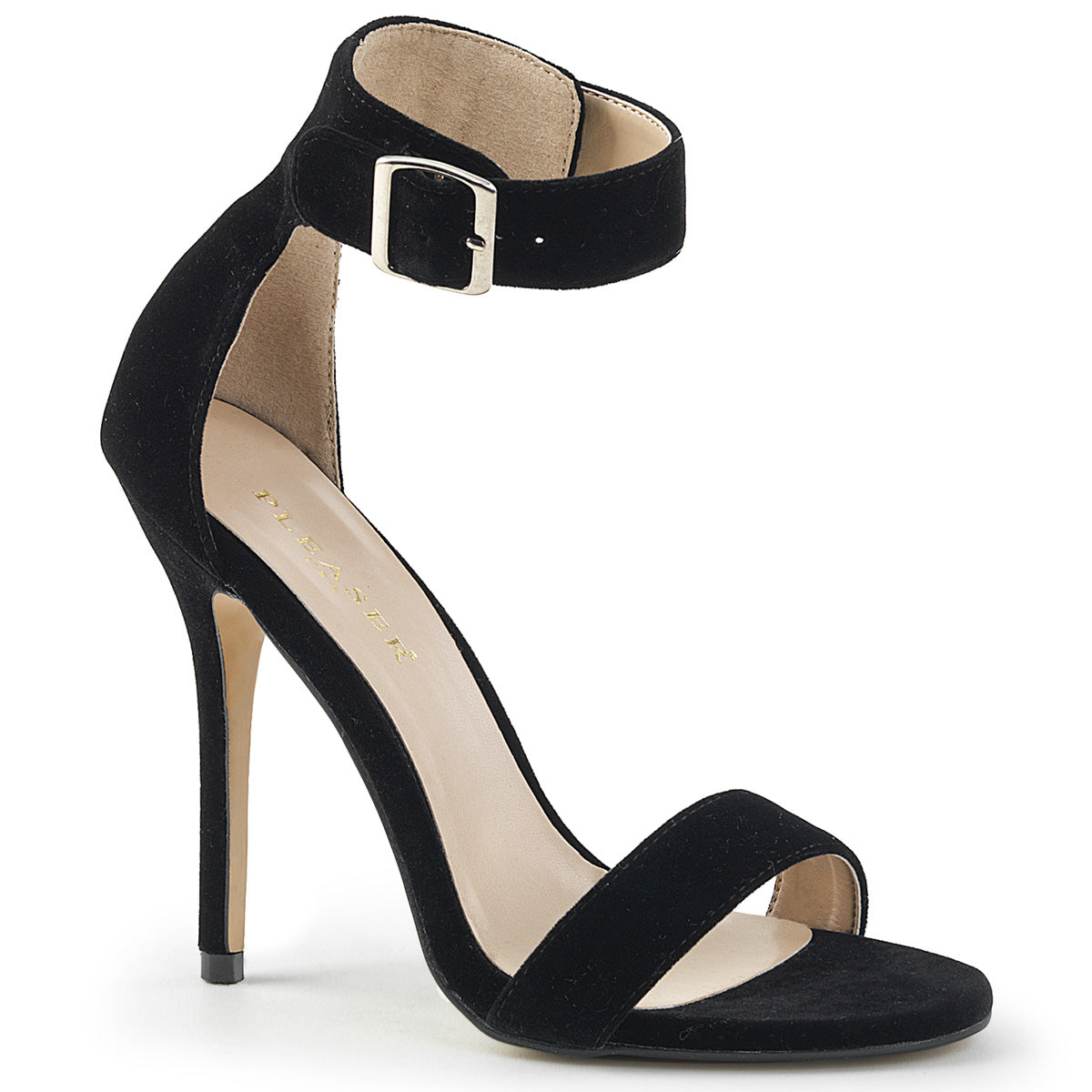 AMUSE-10 5" Heel, Closed Back Sandal W/ Buckled Ankle Strap