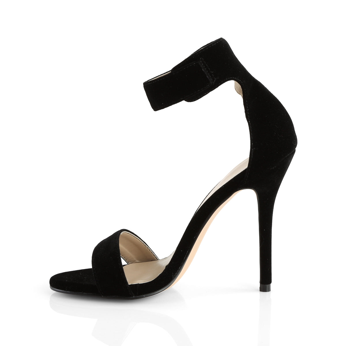 AMUSE-10 5" Heel, Closed Back Sandal w/ Buckled Ankle Strap