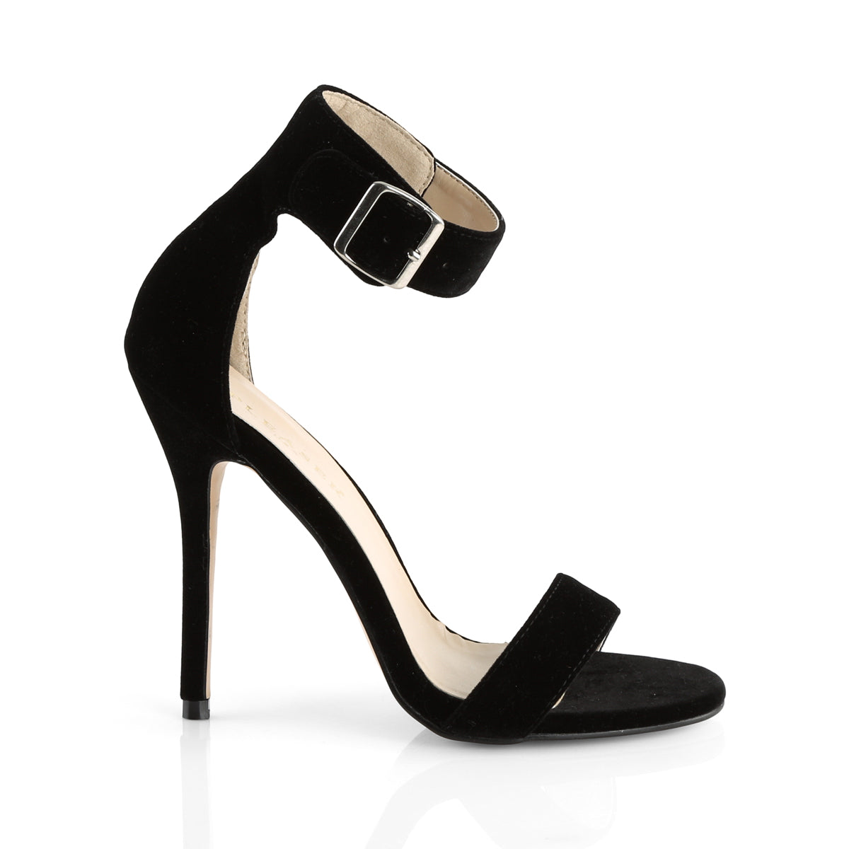 AMUSE-10 5" Heel, Closed Back Sandal w/ Buckled Ankle Strap