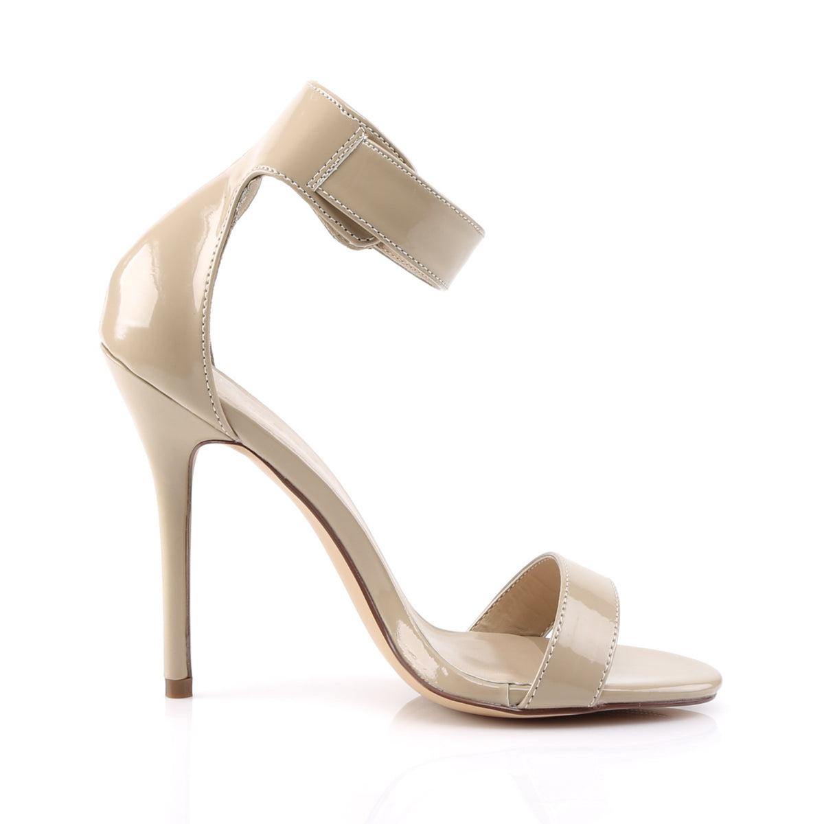AMUSE-10 5" Heel, Closed Back Sandal w/ Buckled Ankle Strap