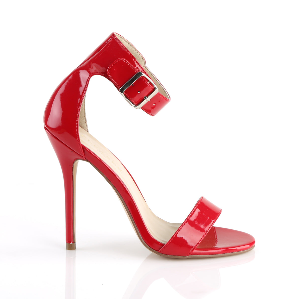AMUSE-10 5" Heel, Closed Back Sandal w/ Buckled Ankle Strap