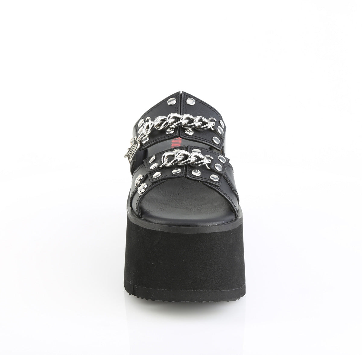 ASHES-08 3 1/2" Chunky Heel, 2 1/4" Cut Out PF Slide Sandal