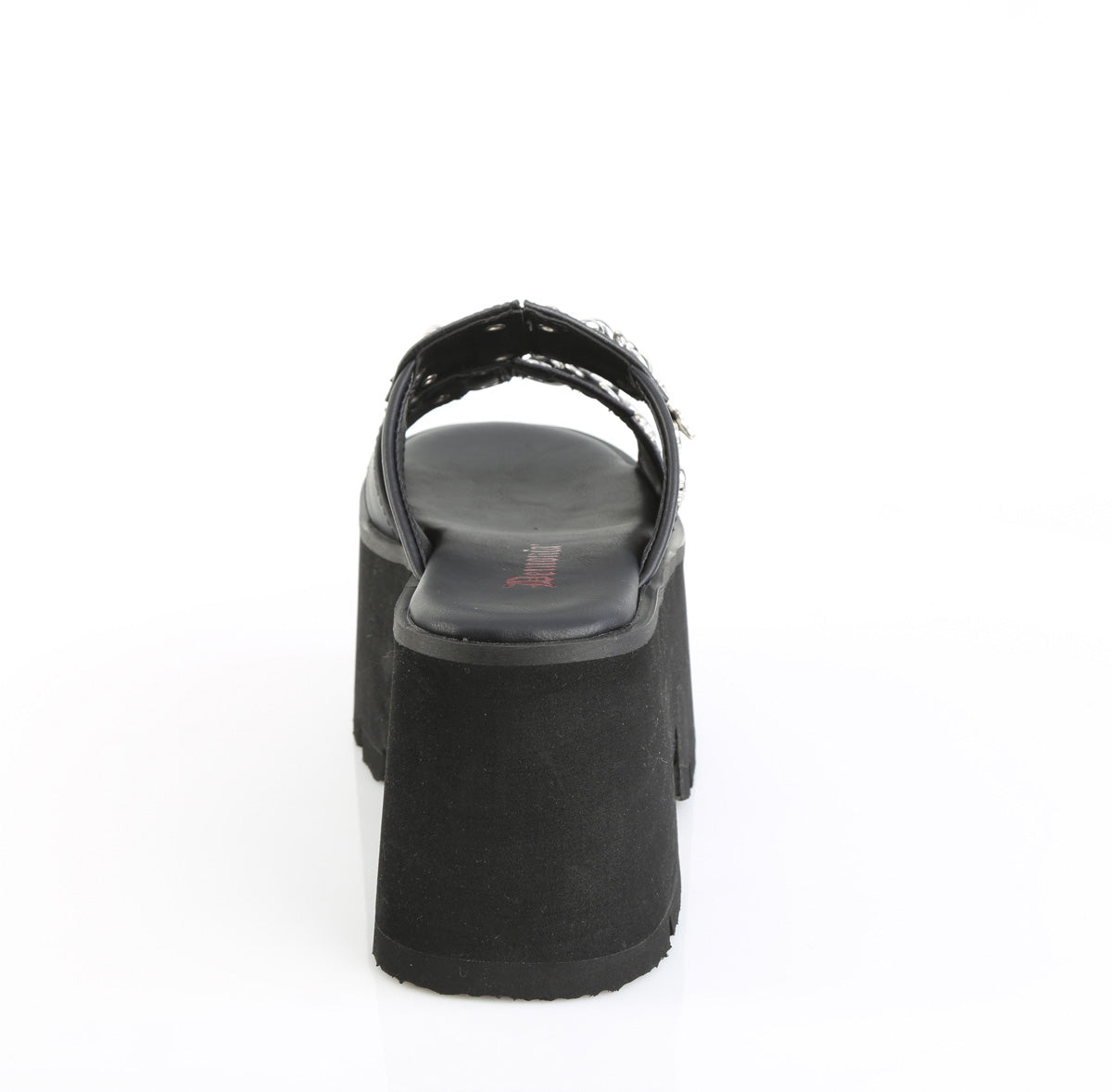 ASHES-08 3 1/2" Chunky Heel, 2 1/4" Cut Out PF Slide Sandal