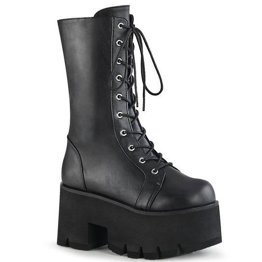 ASHES-105 3 1/2" ChunkyHeel, 2 1/4" PF Lace-UpMid-CalfBT, SideZip