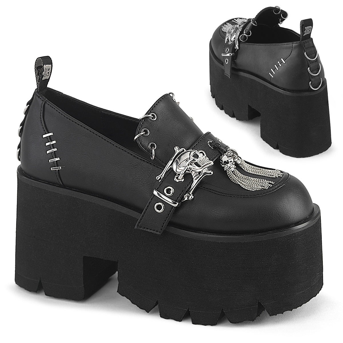 ASHES-38 *3 1/2" Chunky Heel, 2 1/4" PF Lace-Up Loafer