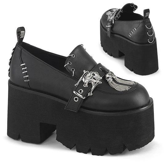 ASHES-38 *3 1/2" Chunky Heel, 2 1/4" PF Lace-Up Loafer