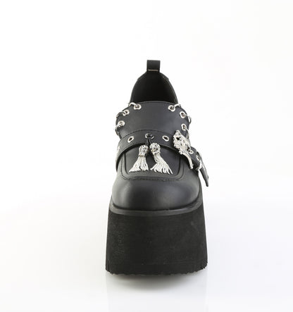 ASHES-38 *3 1/2" Chunky Heel, 2 1/4" PF Lace-Up Loafer